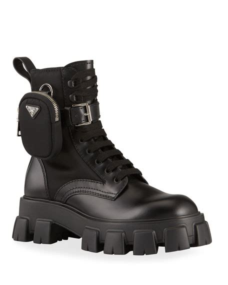 prada bota com bolsa|Prada military boots.